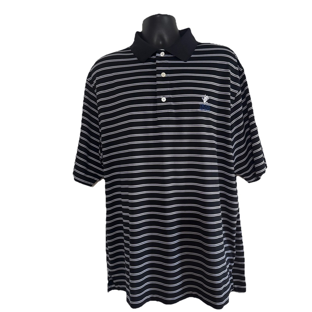 Lot Of 2 Footjoy Golf Polo Shirts Men's Size XL Stretch Striped With Golf Logos